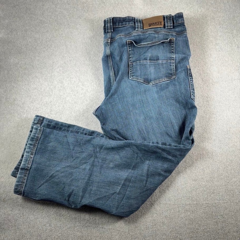 Duluth Trading Co Ballroom Double Flex Jeans Mens 44x32 Blue Relaxed Workwear